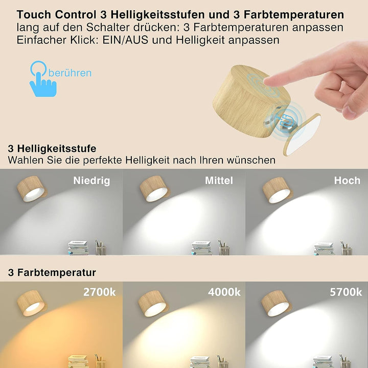 Eternity Glow: Hochmoderne kabellose Wandleuchte inklusive Fernsteuerung & Timer