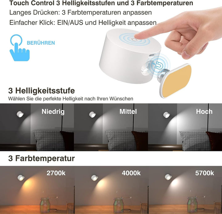 Eternity Glow: Kabellose LED-Wandleuchte für Heimwerkerbeleuchtung.