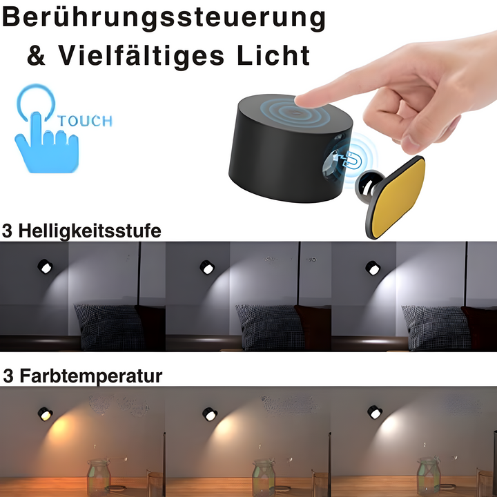 Eternity Glow: Hochmoderne kabellose Wandleuchte inklusive Fernsteuerung & Timer.