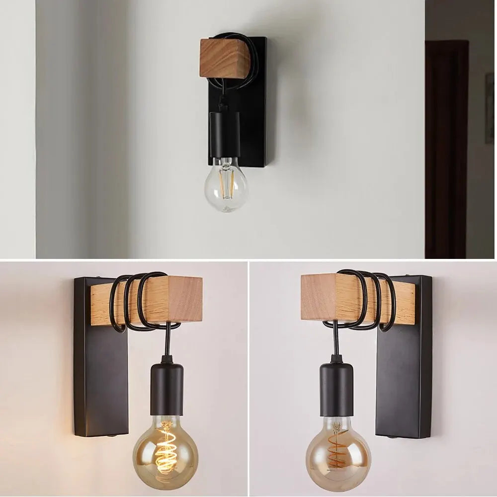 LoftHolz™ LED Wandleuchte E27 Retro