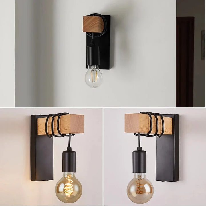 LoftHolz™ LED Wandleuchte E27 Retro