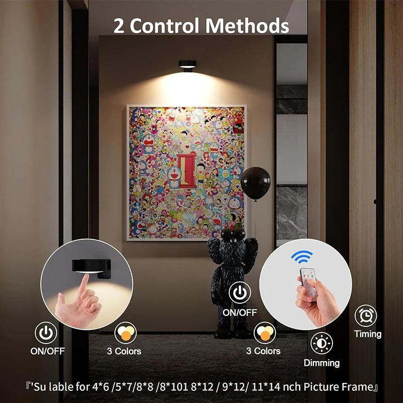 FrameGlow™ Magnet-Bilderleuchte mit Fernbedienung