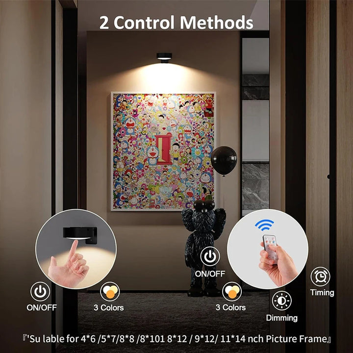 FrameGlow™ Magnet-Bilderleuchte mit Fernbedienung