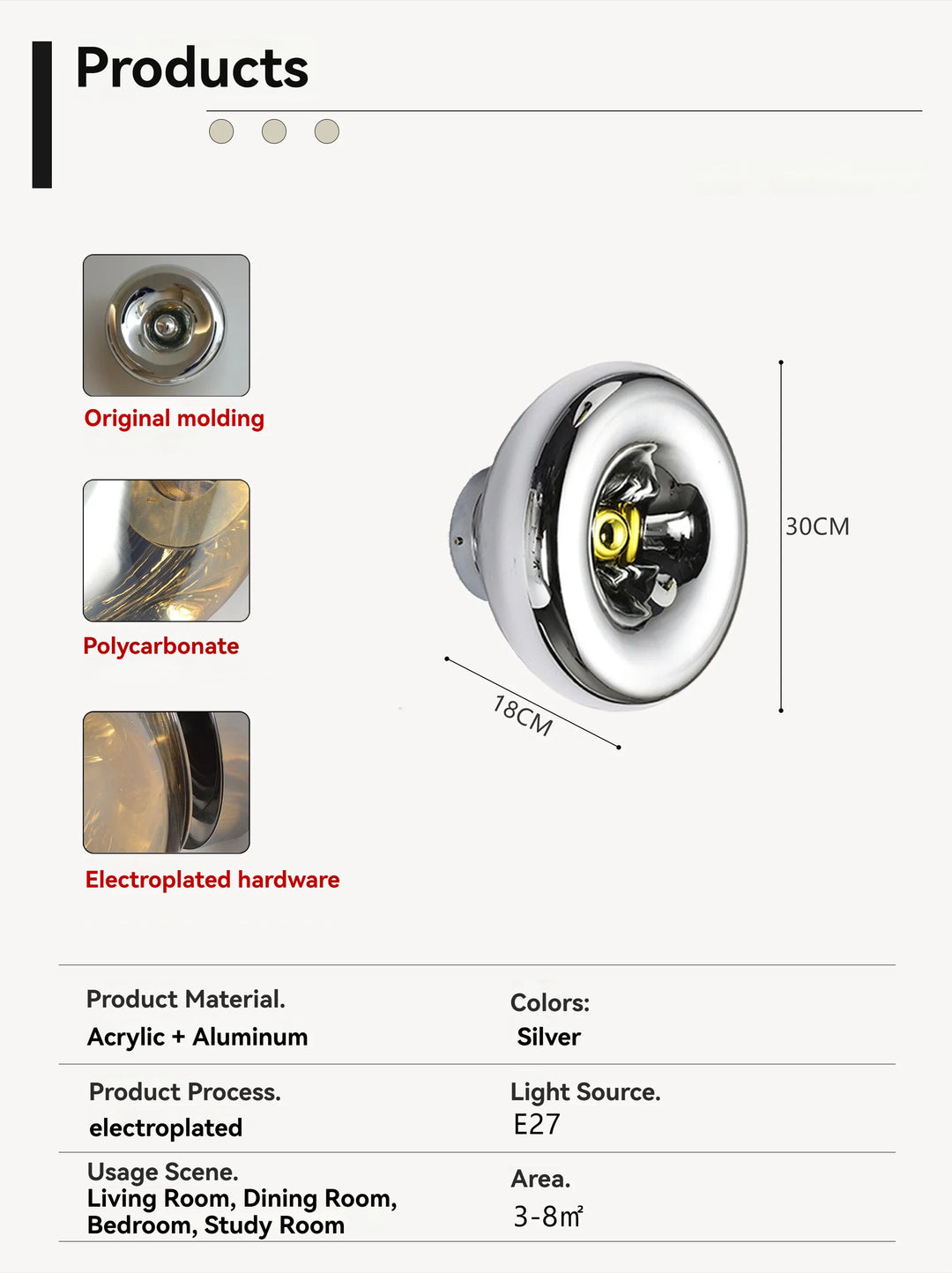 ChromeHalo™ Donut Wandleuchte E27