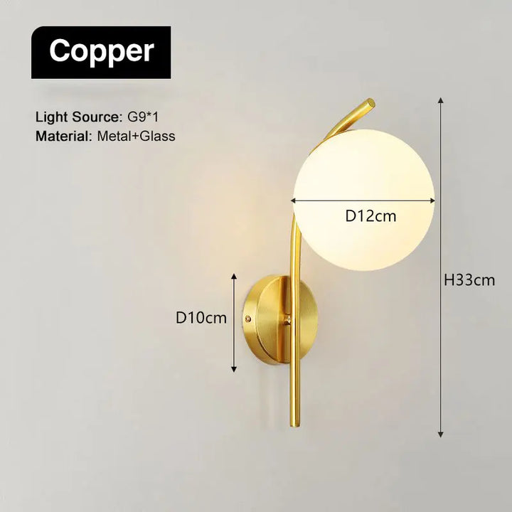 Kupferglanz™ LED Wandleuchte Opalglas G9