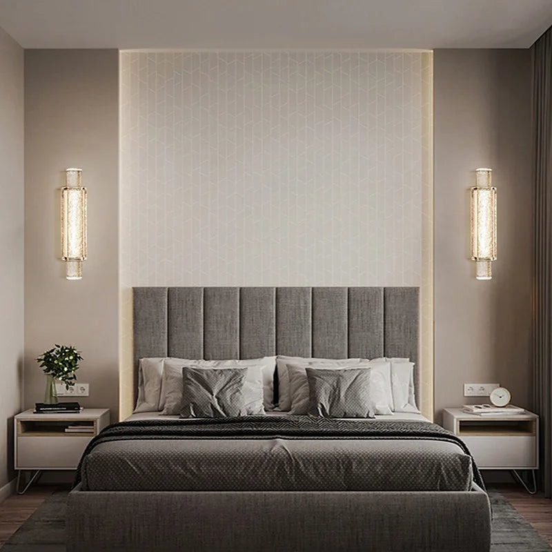AurumLicht™ Kristallrohr LED Wandleuchte Gold