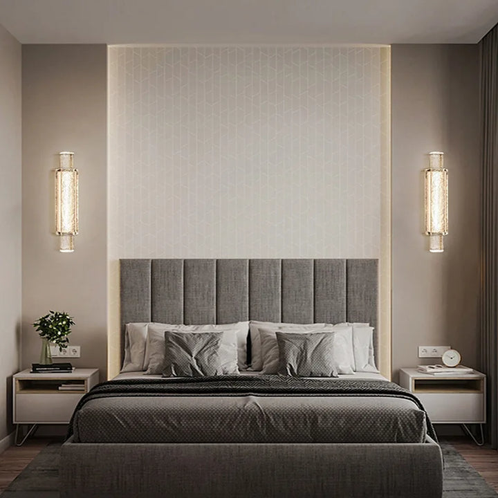 AurumLicht™ Kristallrohr LED Wandleuchte Gold