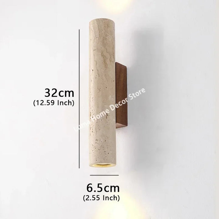 TravertiLux™ Wandleuchte Travertin Wabi-Sabi Innen