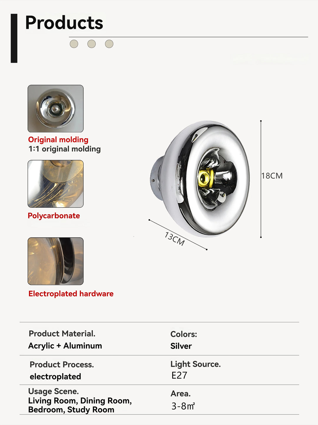 ChromeHalo™ Donut Wandleuchte E27