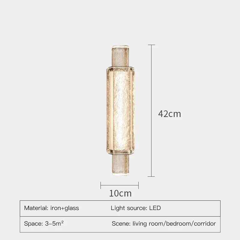 AurumLicht™ Kristallrohr LED Wandleuchte Gold