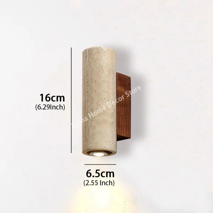 TravertiLux™ Wandleuchte Travertin Wabi-Sabi Innen