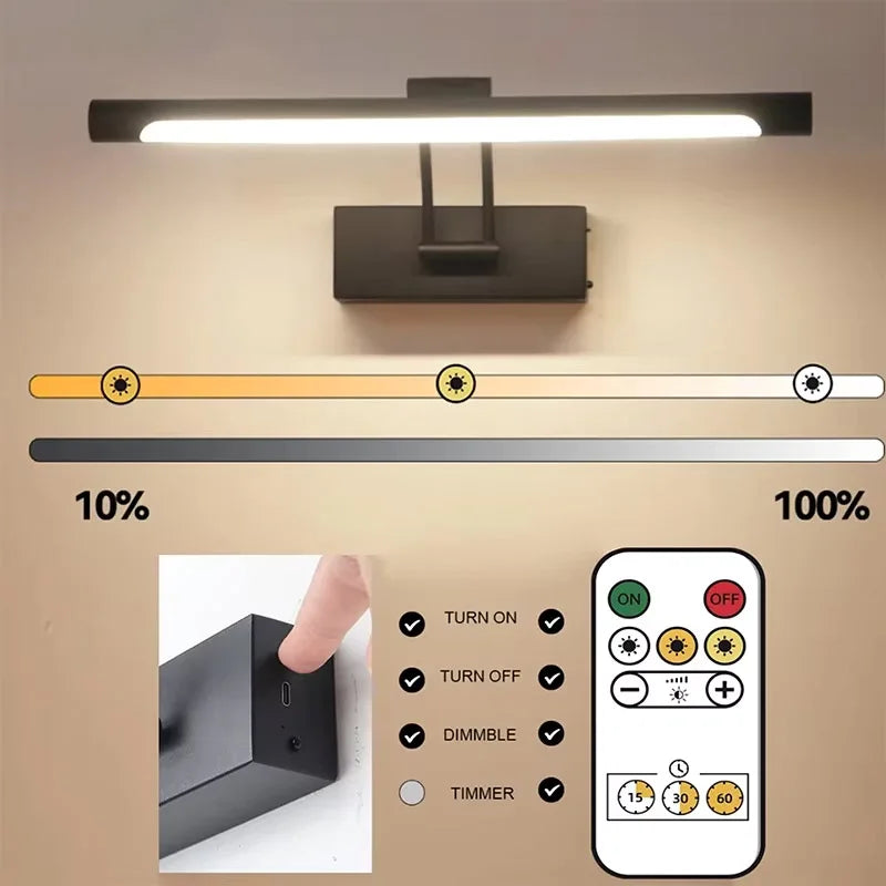 AuriNoir™ Aufladbare LED Wandleuchte verstellbar Schwarzgold