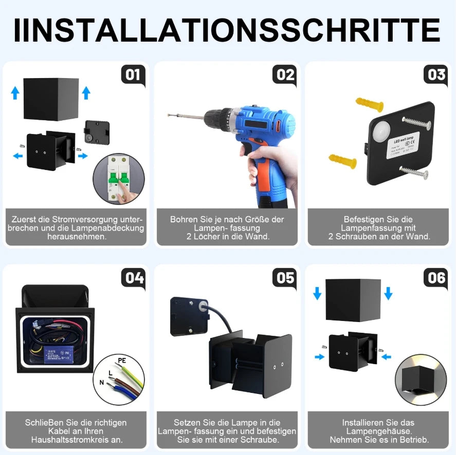 CubeGlow™ LED Wandleuchte verstellbarer Up&Down