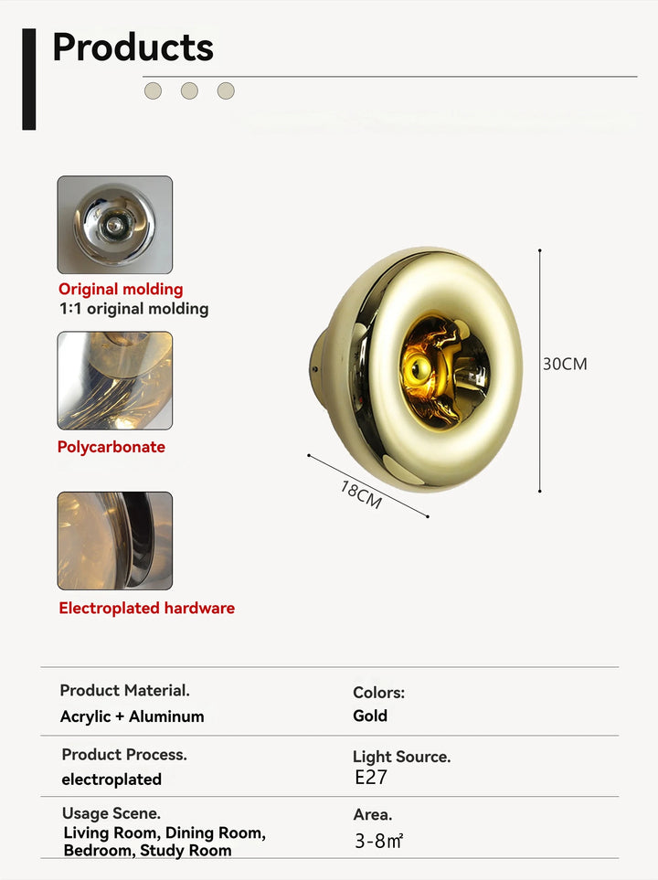 ChromeHalo™ Donut Wandleuchte E27