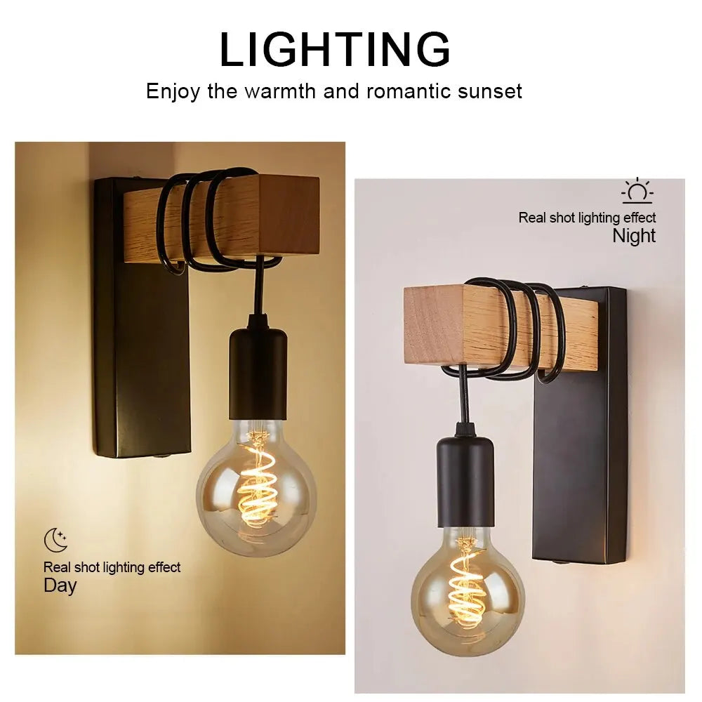 LoftHolz™ LED Wandleuchte E27 Retro