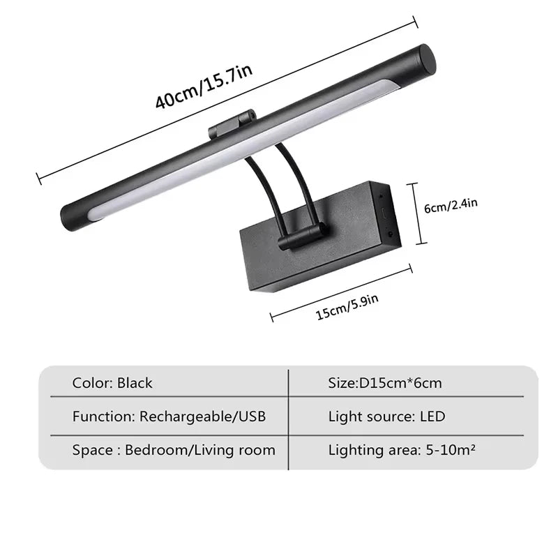 AuriNoir™ Aufladbare LED Wandleuchte verstellbar Schwarzgold