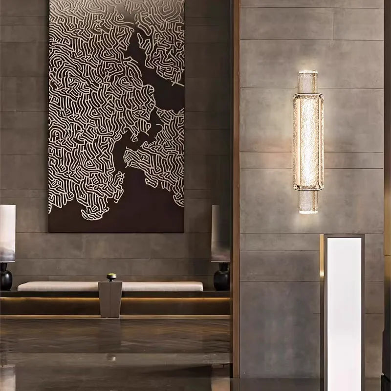 AurumLicht™ Kristallrohr LED Wandleuchte Gold