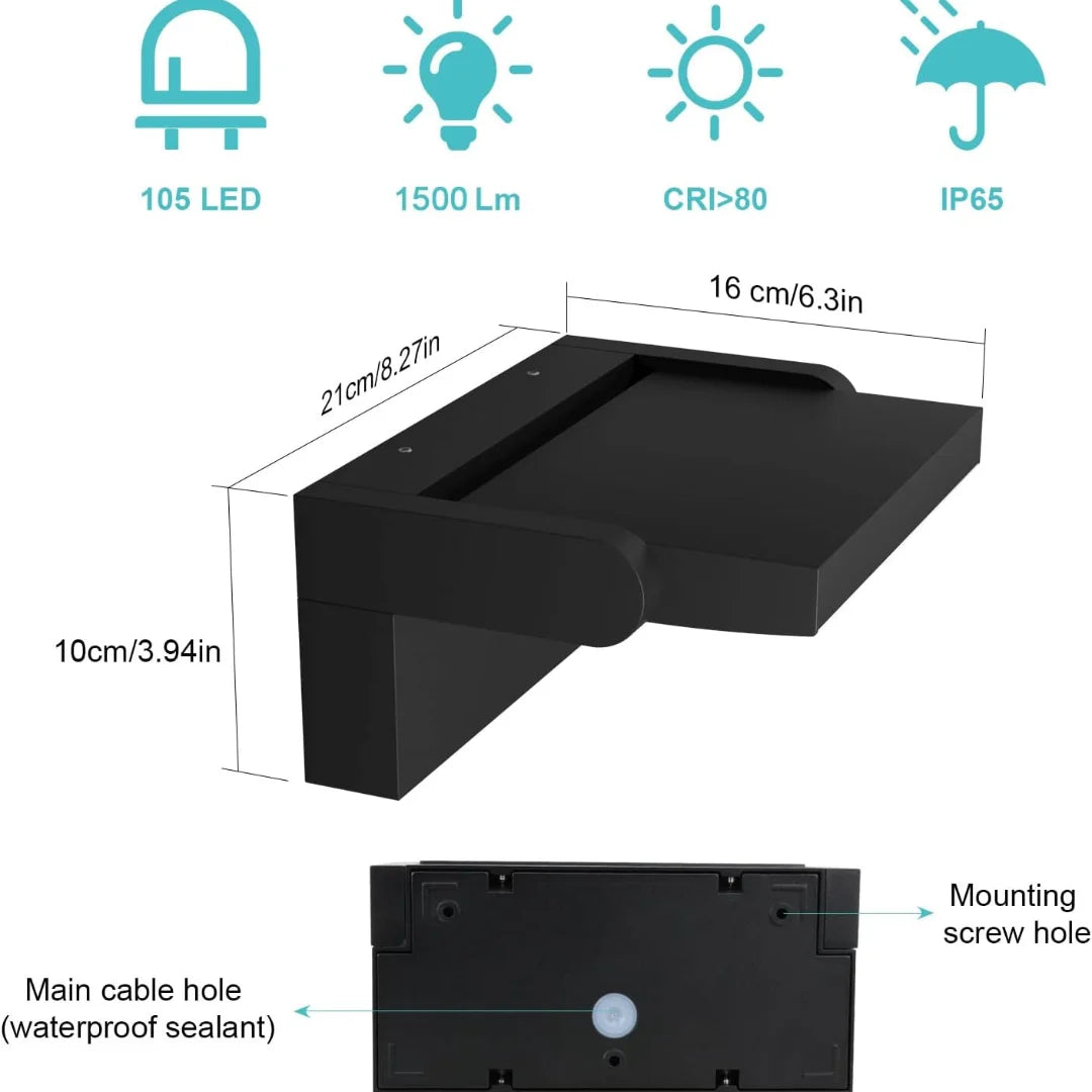 NordGarde™ LED Wandleuchte IP65 Bewegungssensor