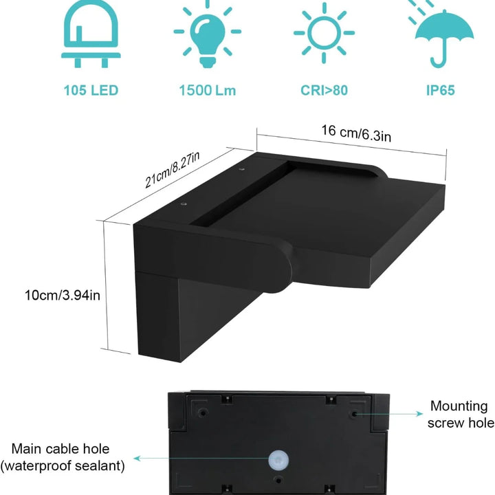 NordGarde™ LED Wandleuchte IP65 Bewegungssensor