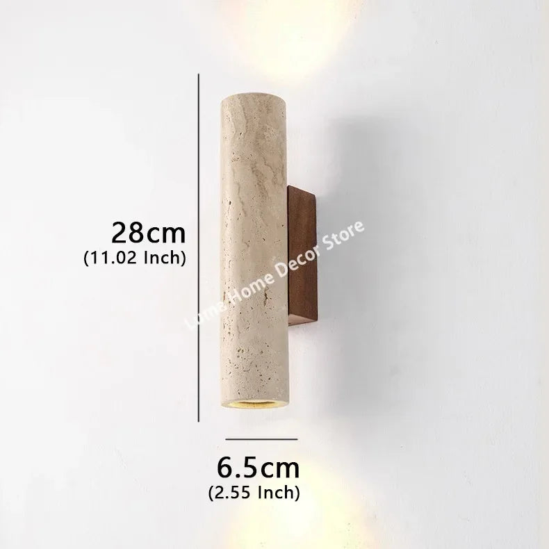 TravertiLux™ Wandleuchte Travertin Wabi-Sabi Innen