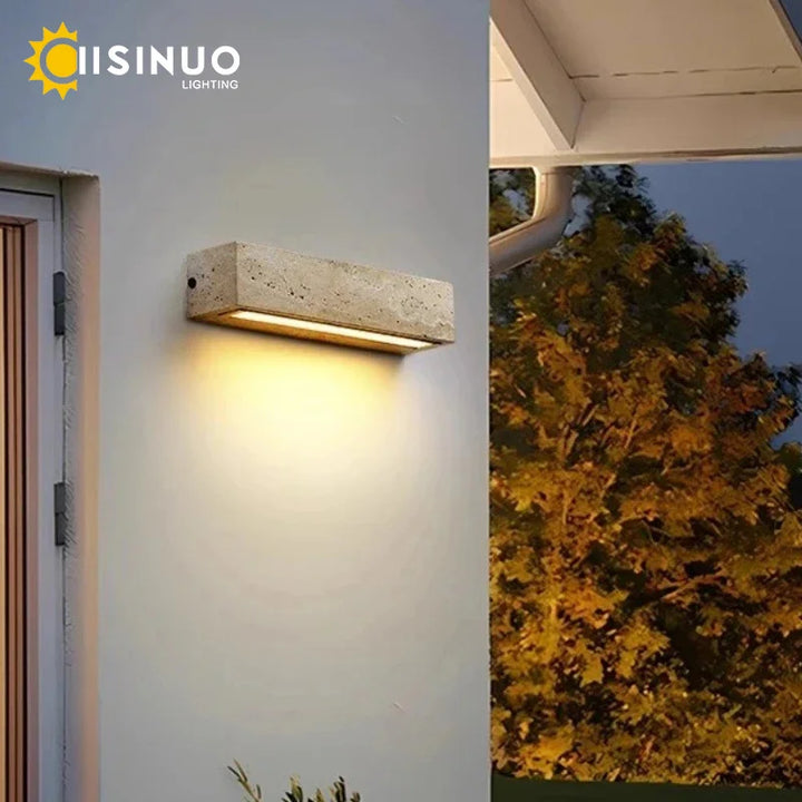 TerraLux™ Travertin LED Wandleuchte IP65