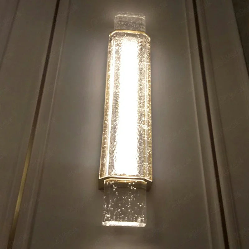 AurumLicht™ Kristallrohr LED Wandleuchte Gold