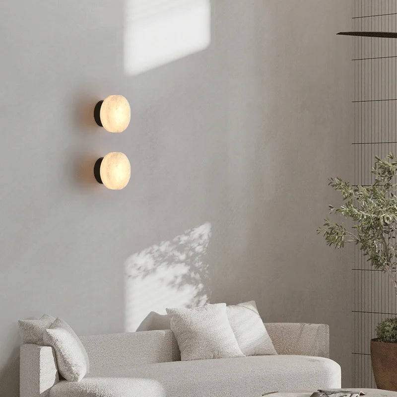 MarmoLux™ LED Wandleuchte Marmor Rund