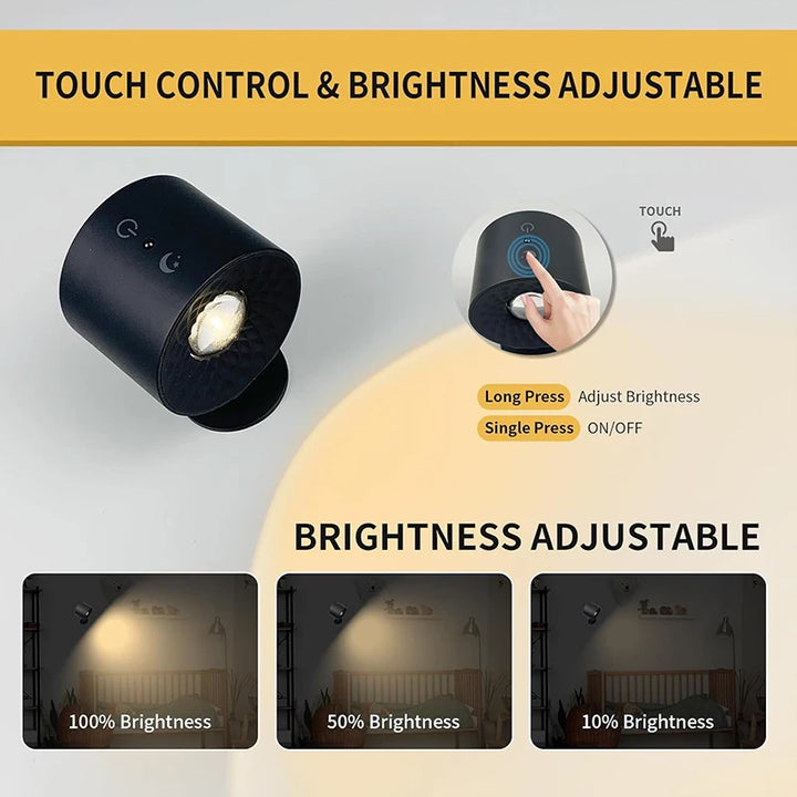 VoltAero™ Magnet-Spot Wandleuchte Touch USB