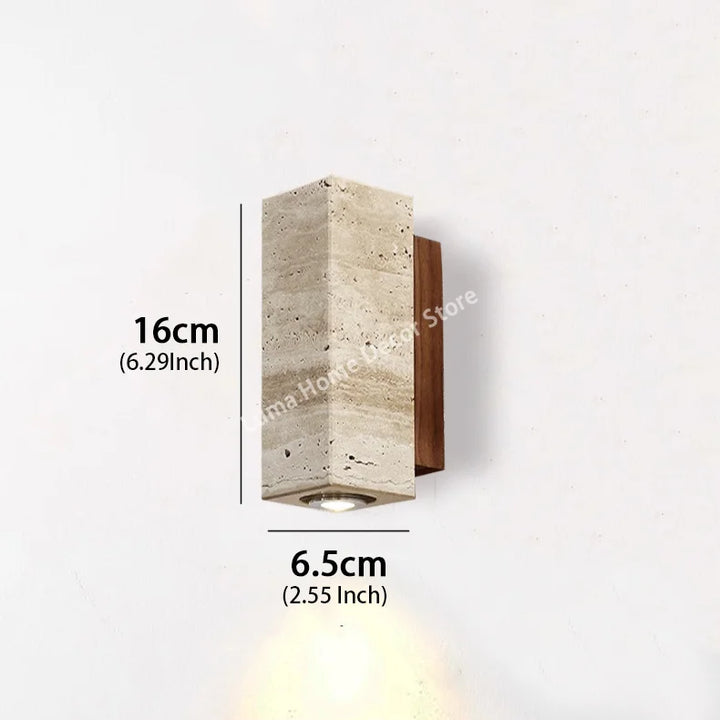 TravertiLux™ Wandleuchte Travertin Wabi-Sabi Innen
