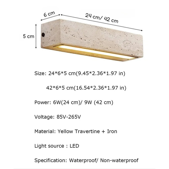 TerraLux™ Travertin LED Wandleuchte IP65