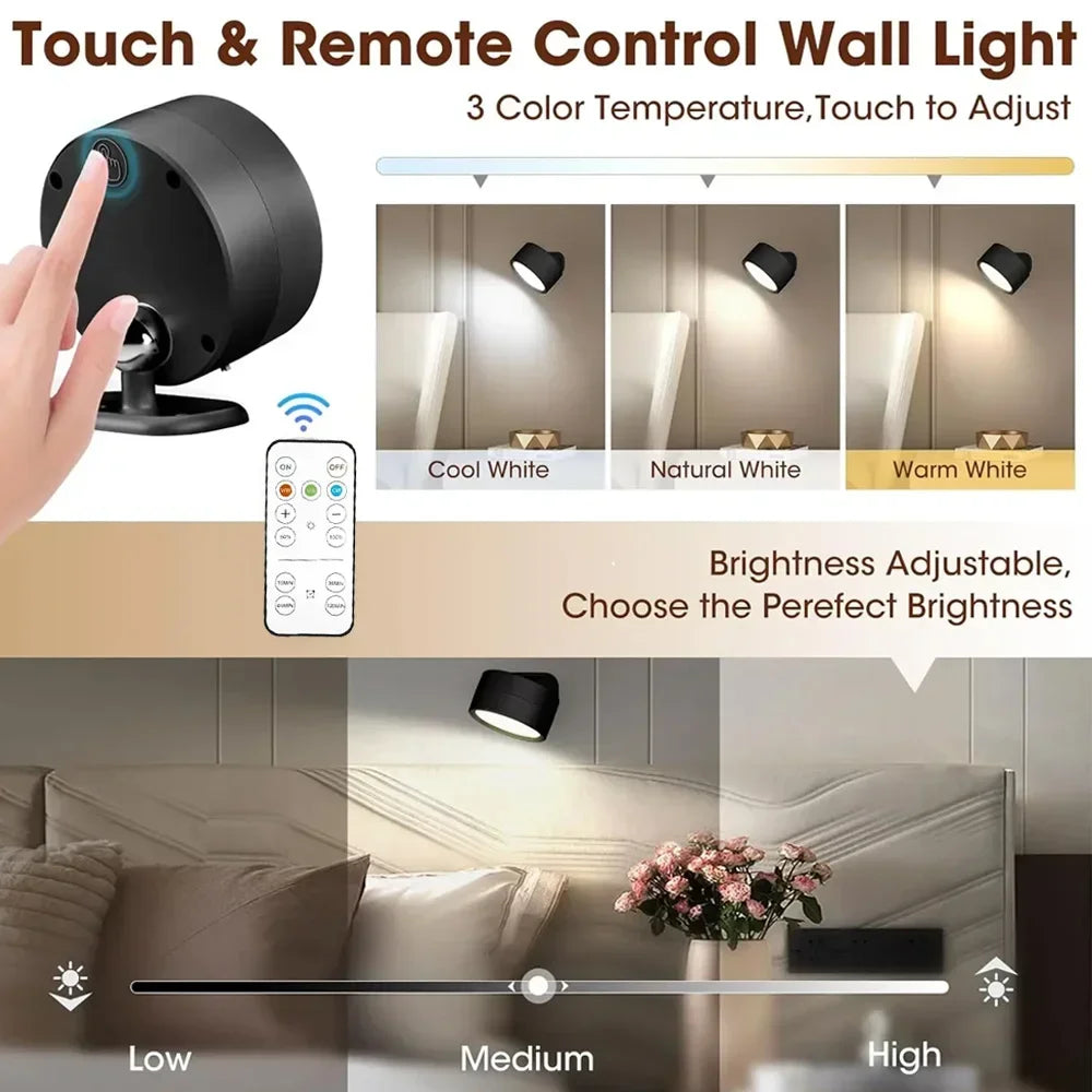 KlarWirk™ 360° Touch-LED-Wandleuchte, 3-Modi Akku