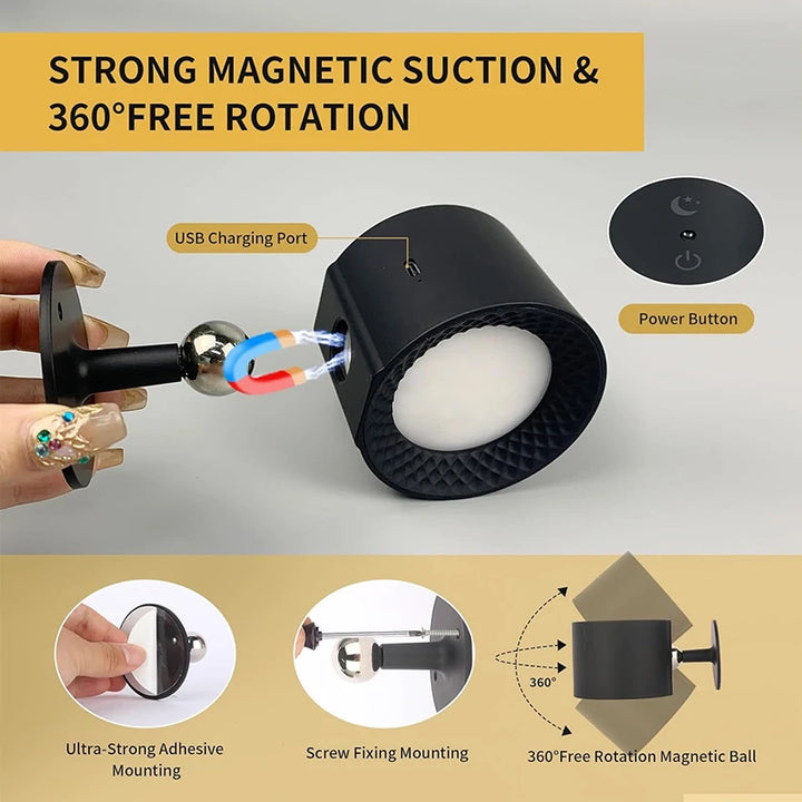 VoltAero™ Magnet-Spot Wandleuchte Touch USB