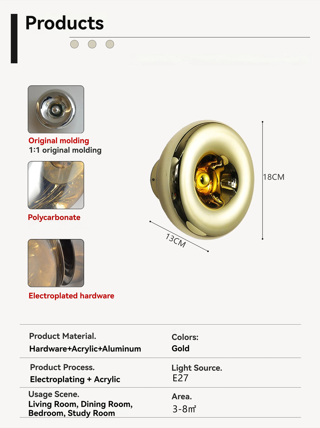 ChromeHalo™ Donut Wandleuchte E27