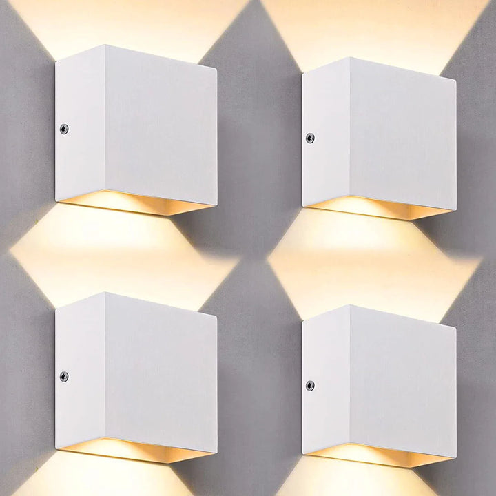 CubeLux™ 4 Stück LED Wandleuchten Warmweiß