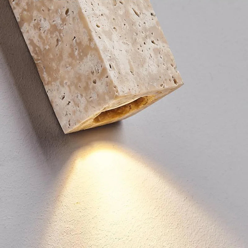 TravertiLine™ LED Wandleuchte Travertin rechteckig lang