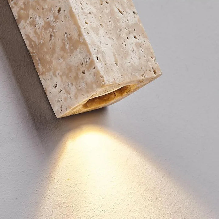 TravertiLine™ LED Wandleuchte Travertin rechteckig lang