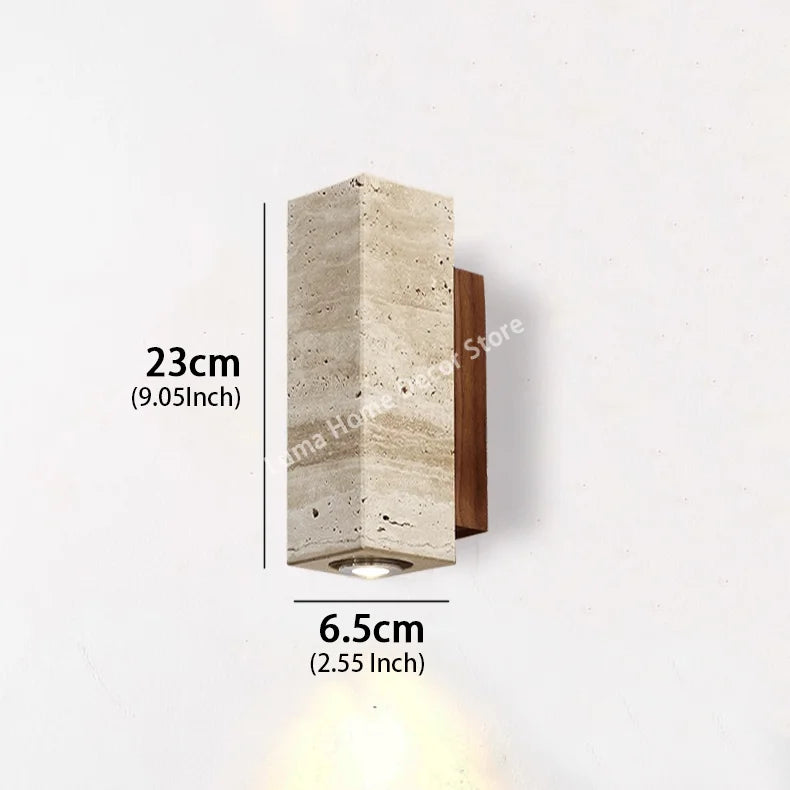TravertiLux™ Wandleuchte Travertin Wabi-Sabi Innen