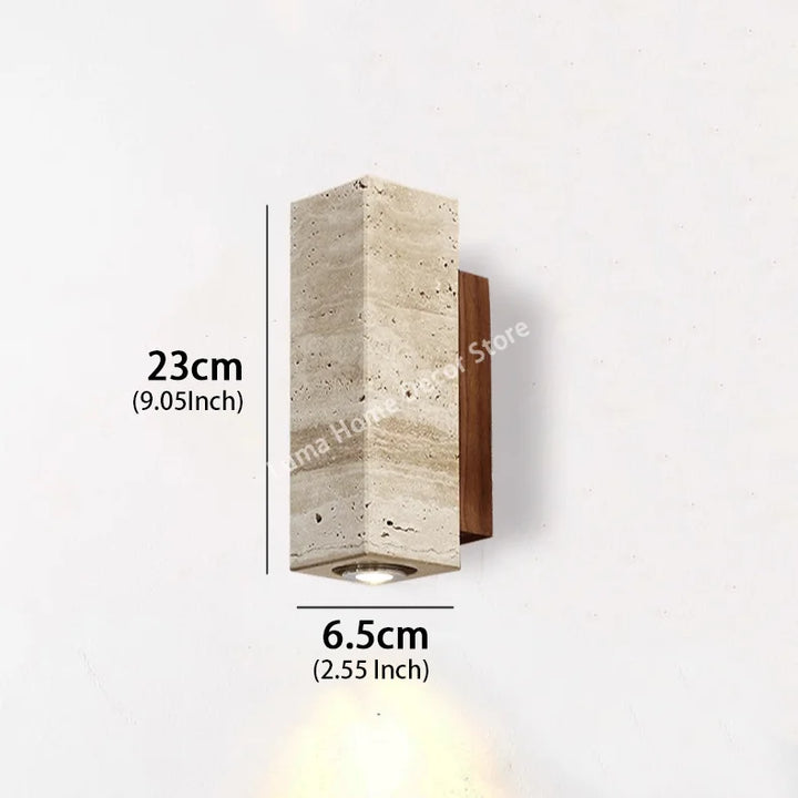 TravertiLux™ Wandleuchte Travertin Wabi-Sabi Innen