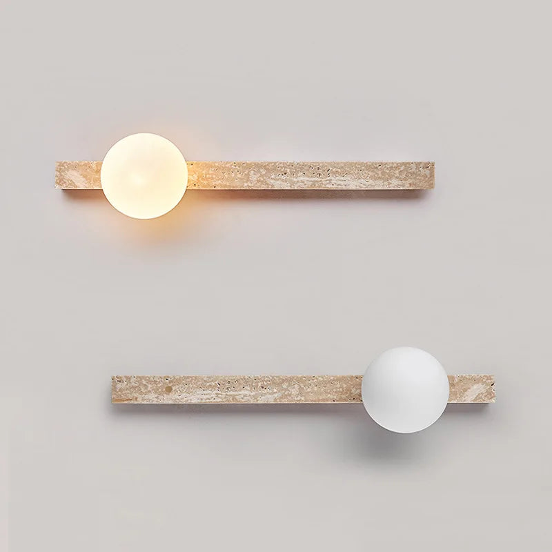 TravertiLine™ LED Wandleuchte Travertin rechteckig lang