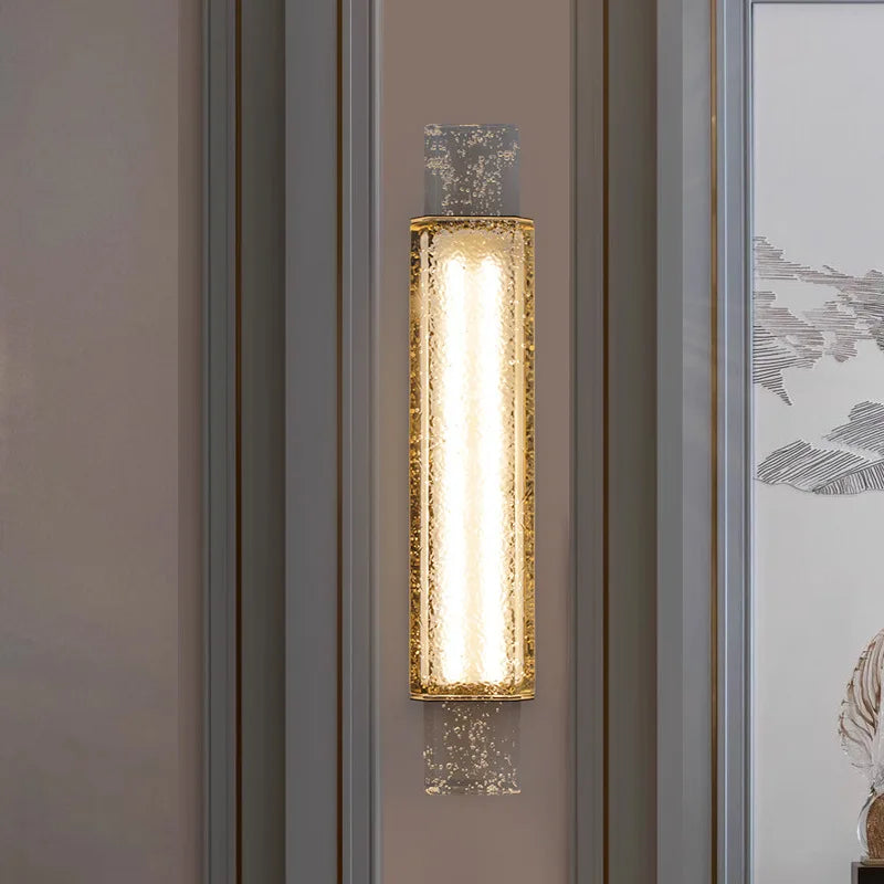 AurumLicht™ Kristallrohr LED Wandleuchte Gold