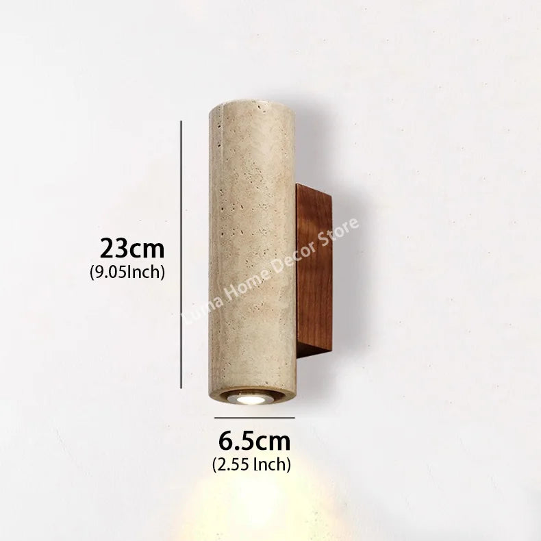 TravertiLux™ Wandleuchte Travertin Wabi-Sabi Innen