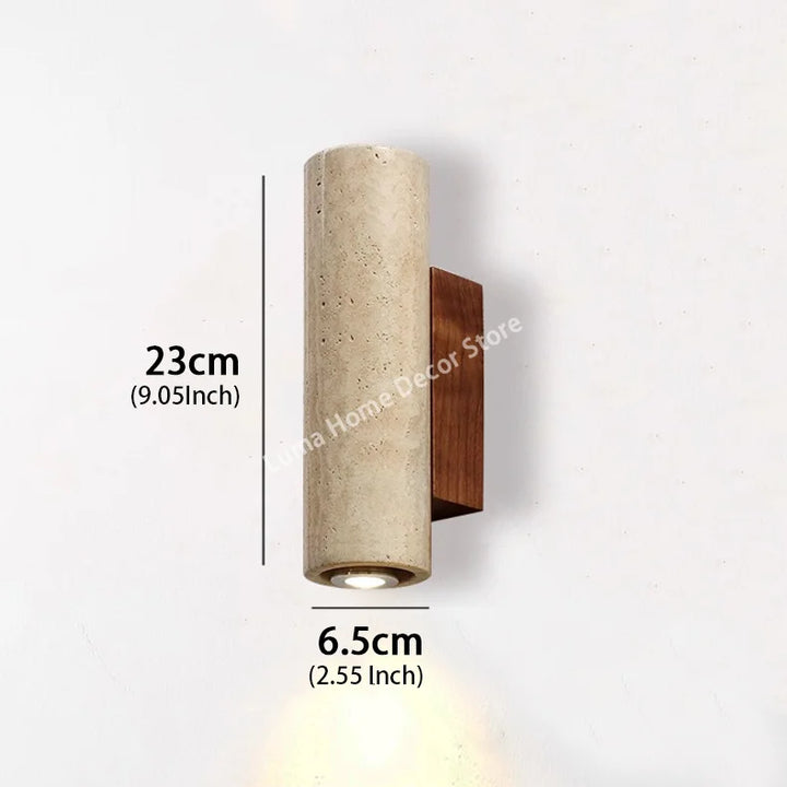 TravertiLux™ Wandleuchte Travertin Wabi-Sabi Innen
