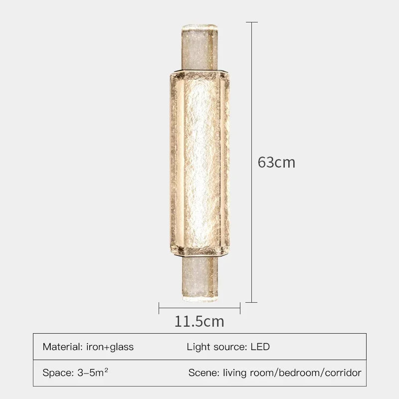 AurumLicht™ Kristallrohr LED Wandleuchte Gold