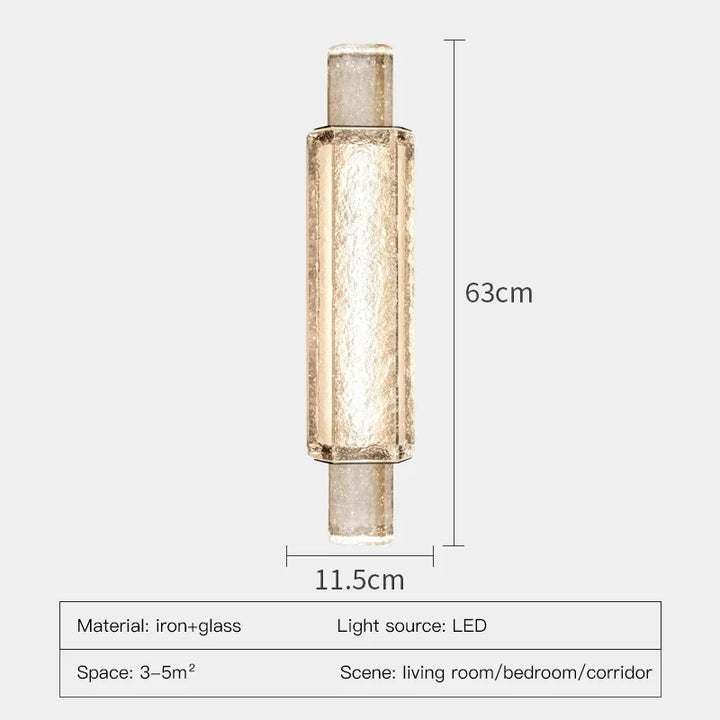 AurumLicht™ Kristallrohr LED Wandleuchte Gold